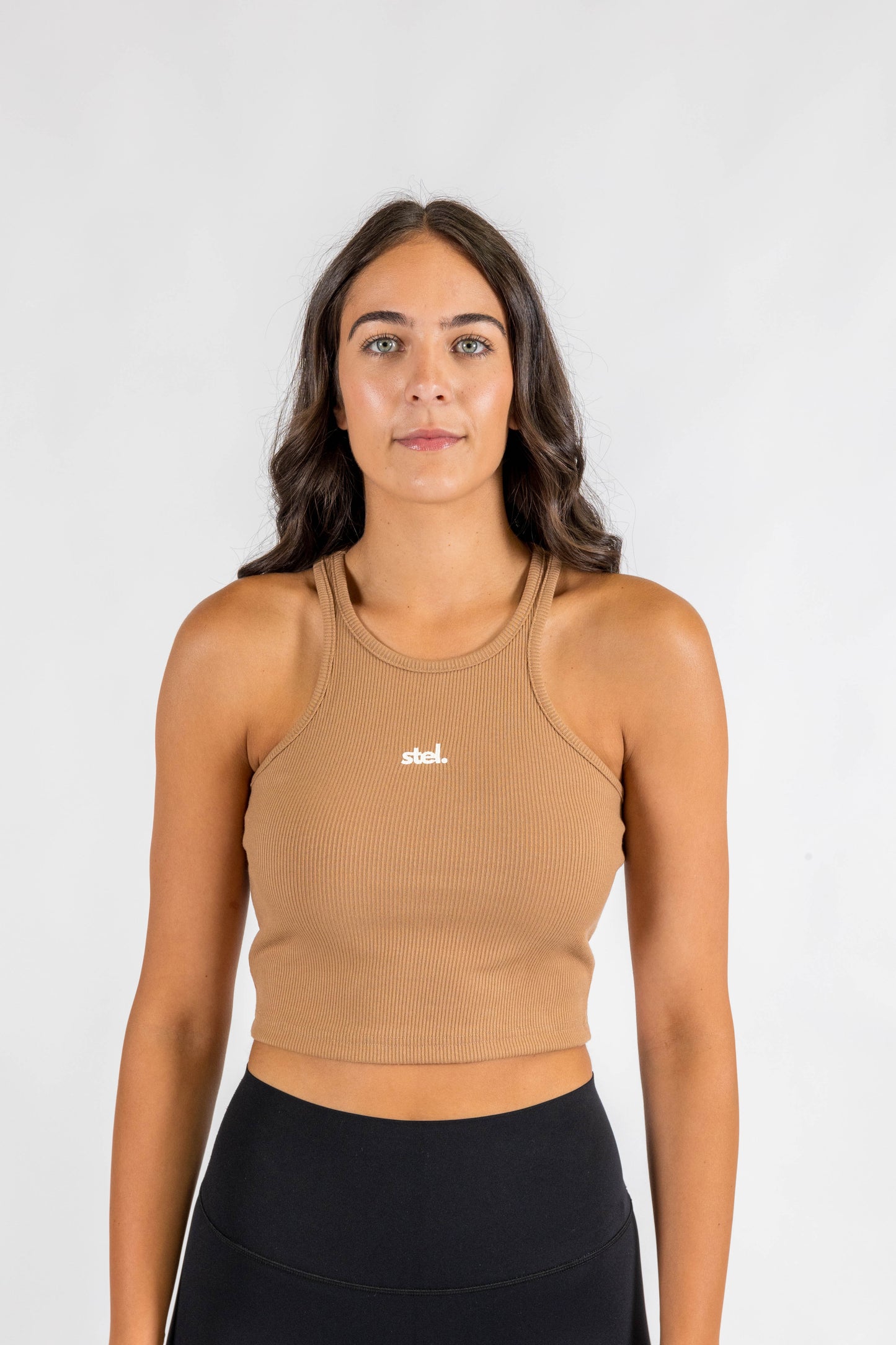 Ruby Ribbed Beige Tank